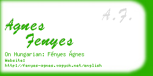 agnes fenyes business card