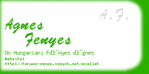 agnes fenyes business card